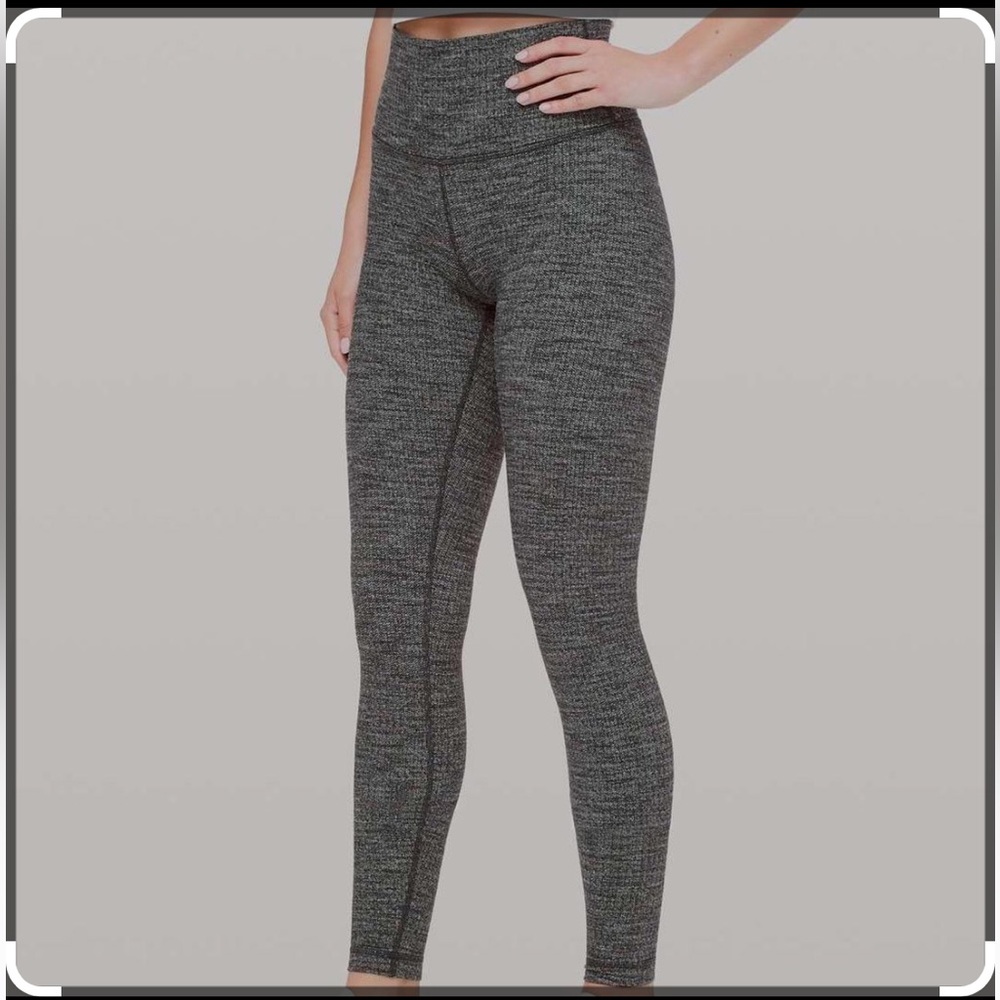 Lululemon Heather Grey Wunder Under Full On Luon Leggings Size 10
